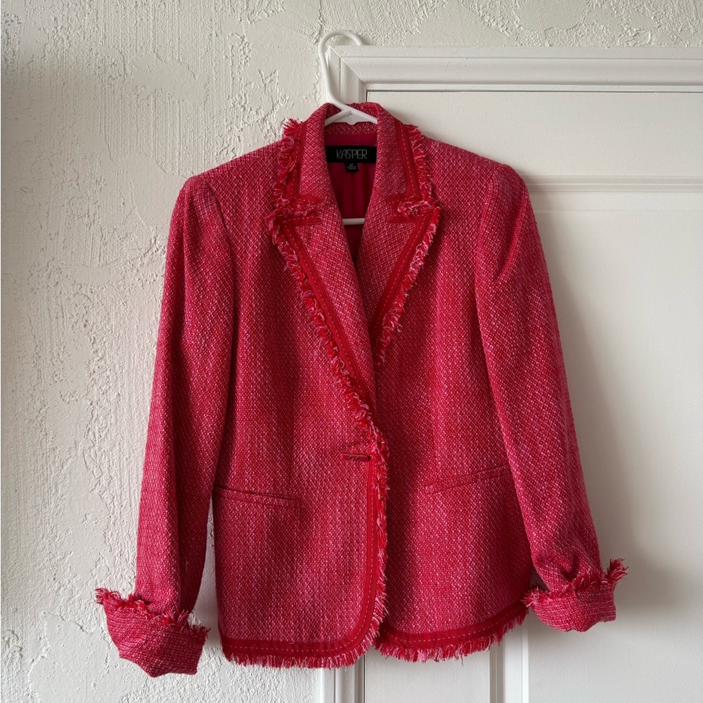 Kasper Vibrant Red Textured Blazer